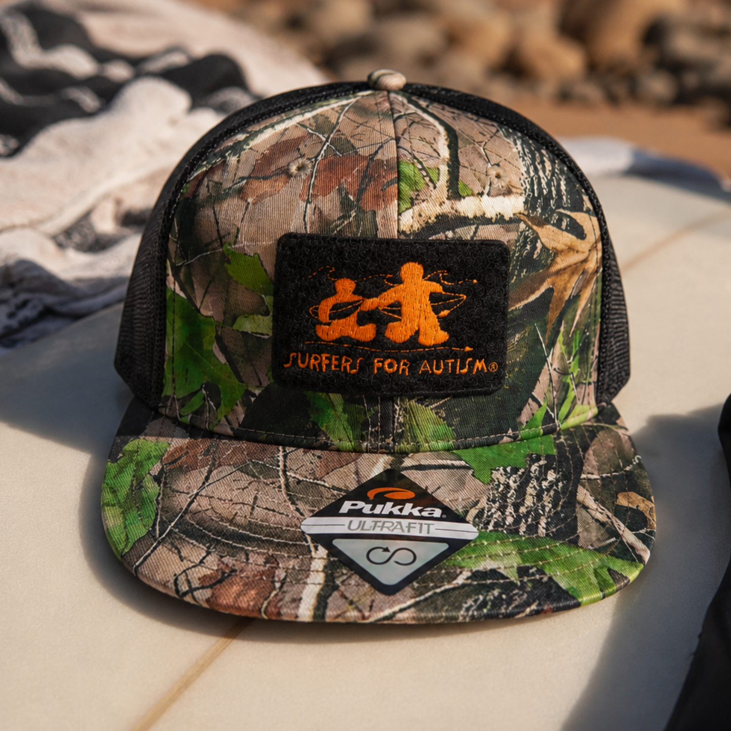 Surfers for Autism® Adjustable Camo Trucker Hat
