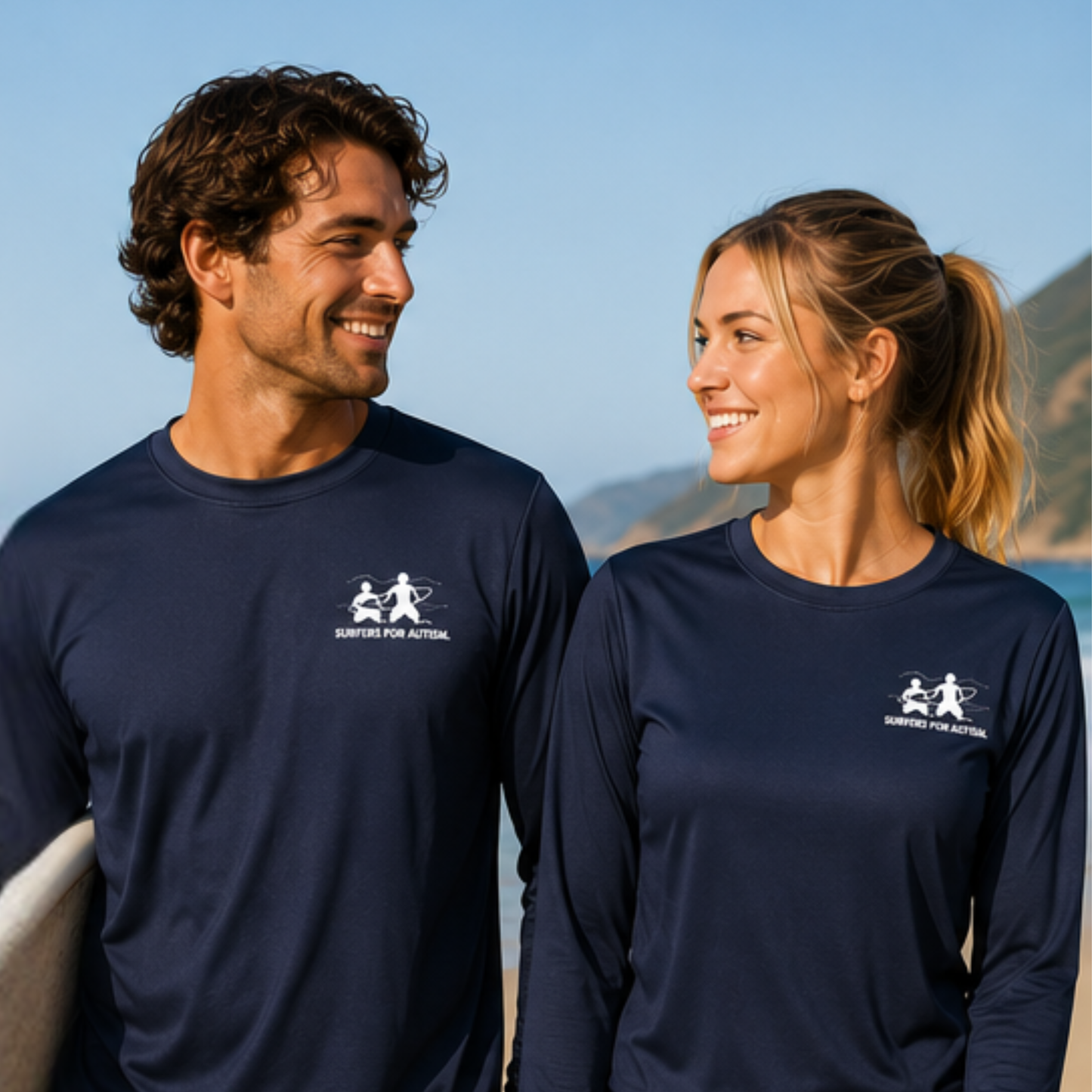 Surfers for Autism® Performance Long Sleeve Shirt In Navy