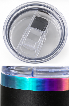 Surfers for Autism Engraved Black Wine Tumbler – Since 2008 Logo