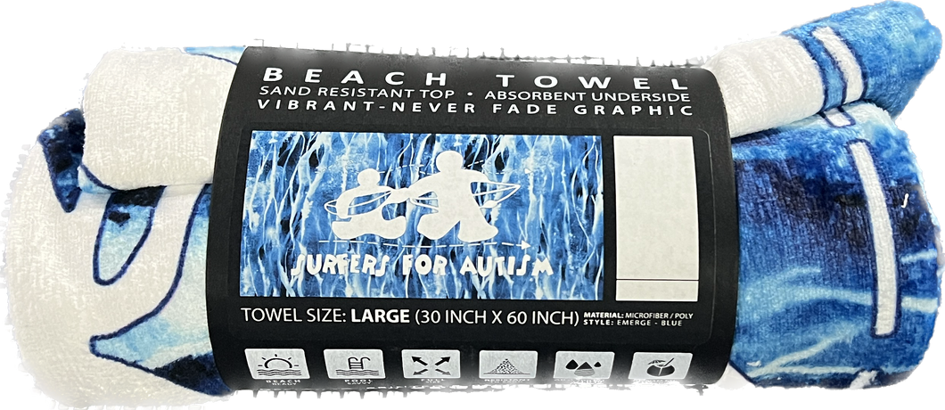 Stricken Aqua Towel