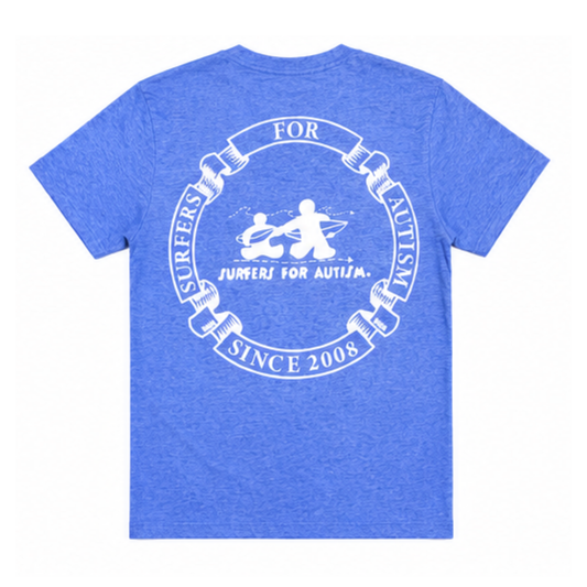 Surfers for Autism® Circle Logo Short Sleeve Tee In Blue
