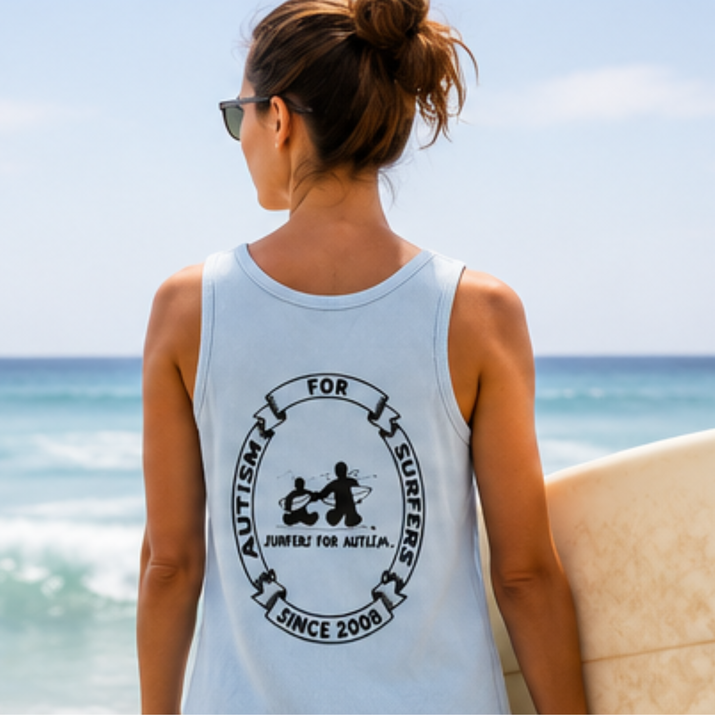 Surfers for Autism® Classic Logo Womens Tank Top Baby Blue