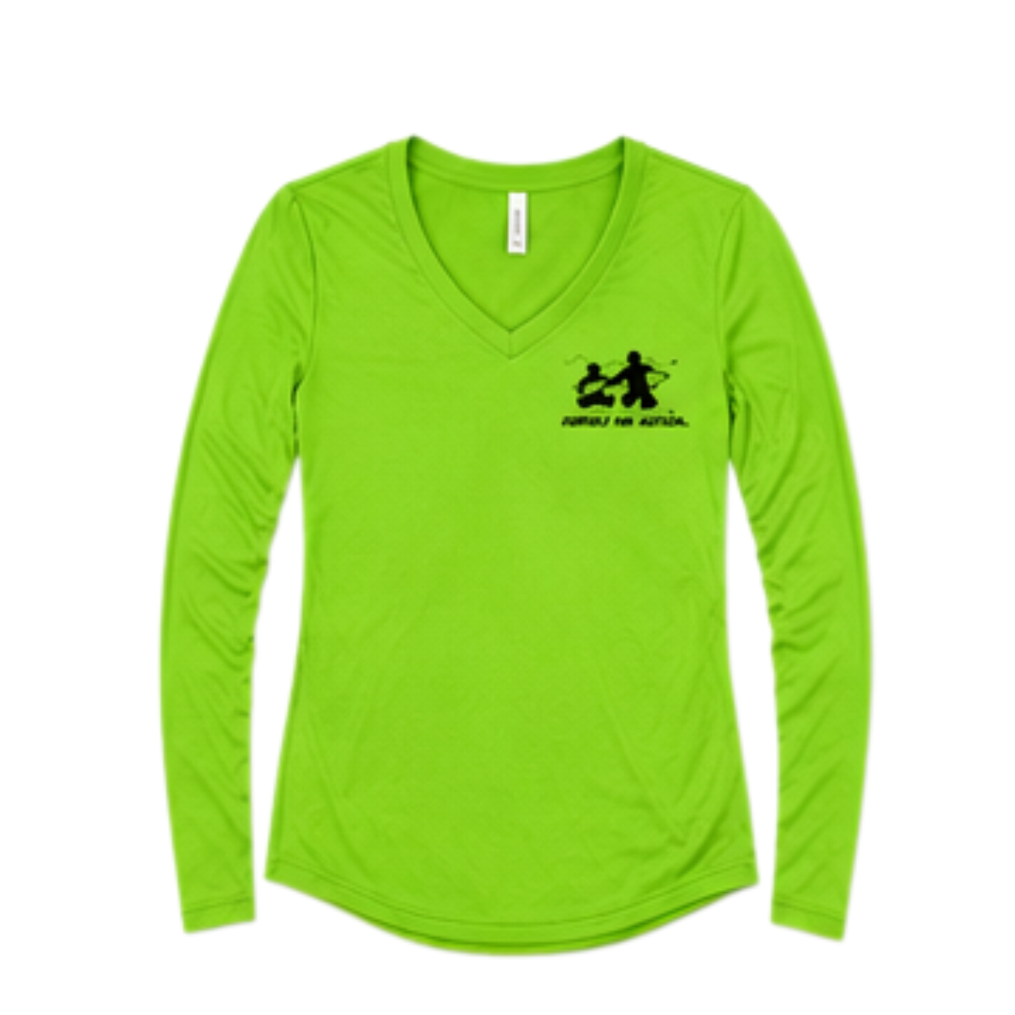 Women's Surfers for Autism® Performance V-Neck Long Sleeve Shirt In Safety Green
