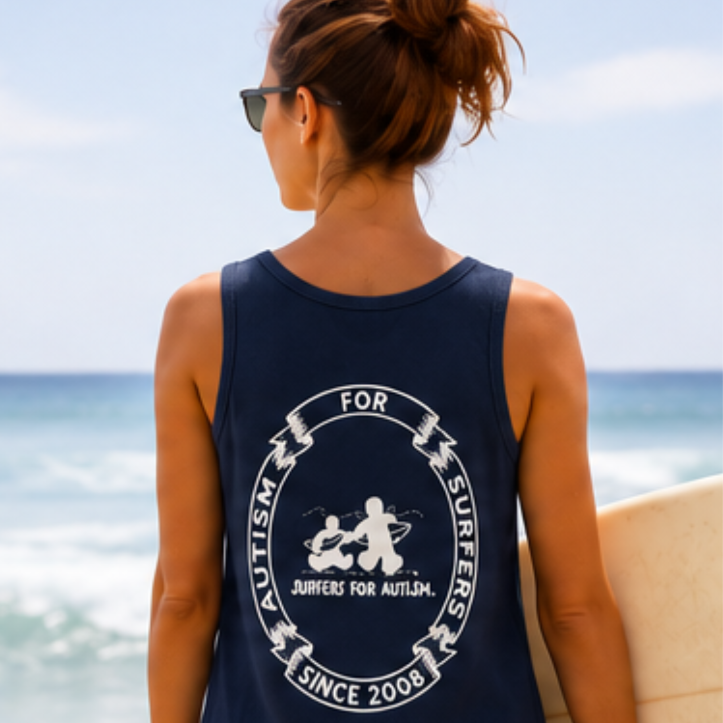 Surfers for Autism® Classic Logo Womens Tank Top Navy