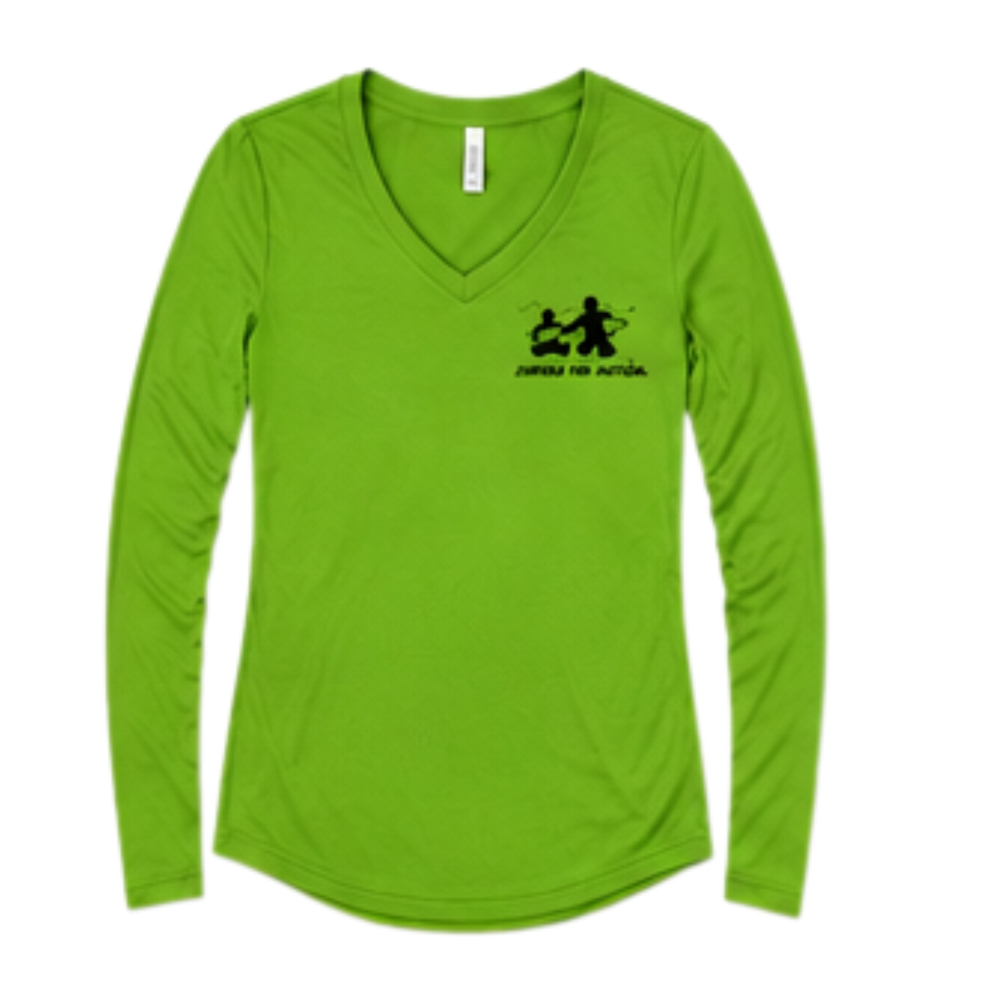 Women's Surfers for Autism® Performance V-Neck Long Sleeve Shirt In Bright Green