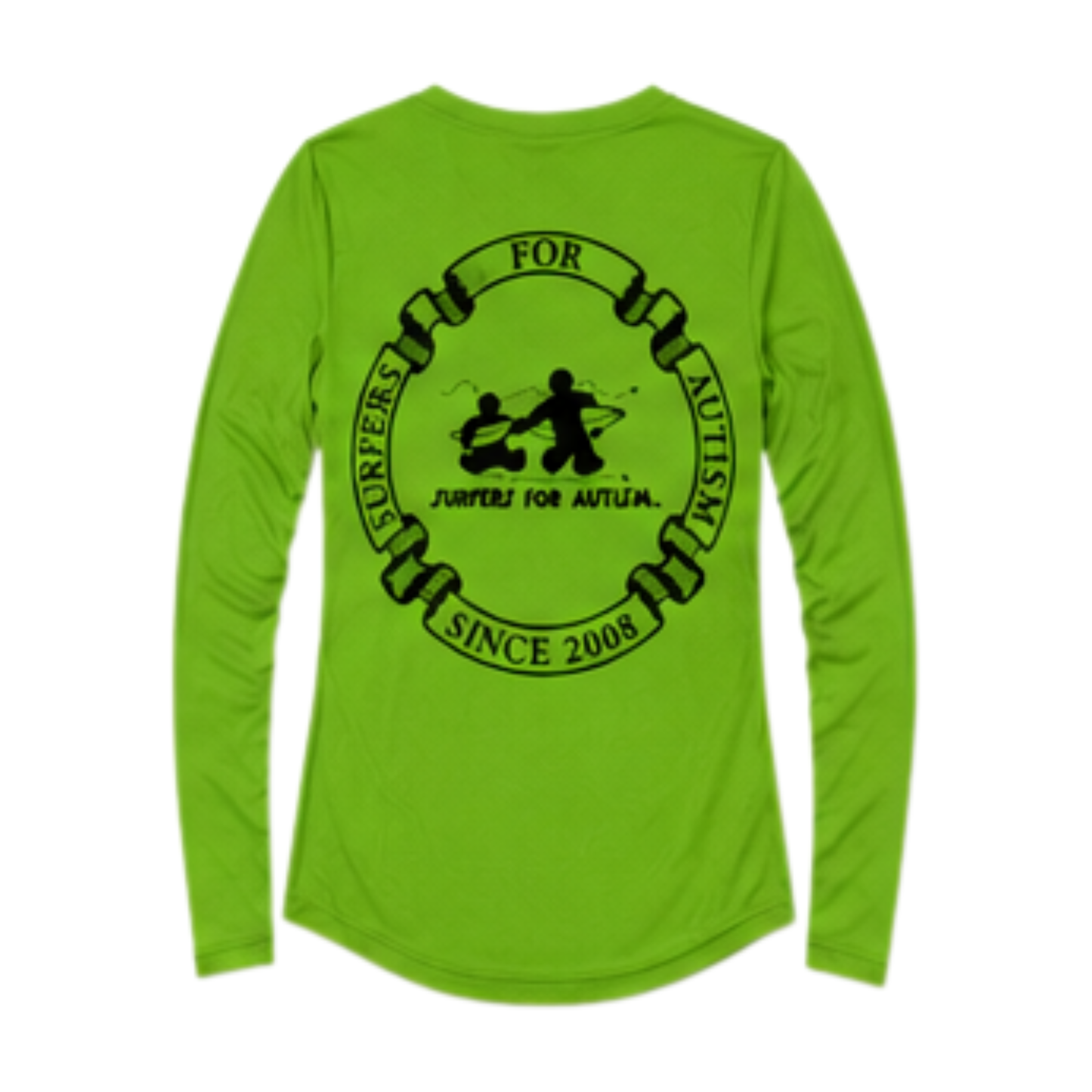 Women's Surfers for Autism® Performance V-Neck Long Sleeve Shirt In Bright Green