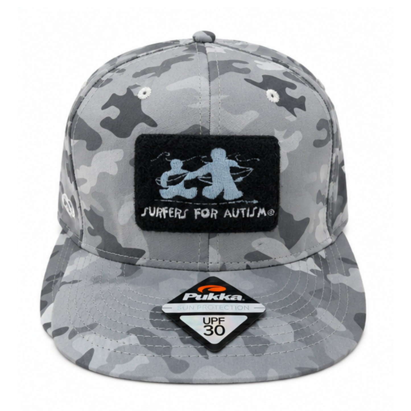 Surfers for Autism® Gray Camo UPF 30 Performance Hat