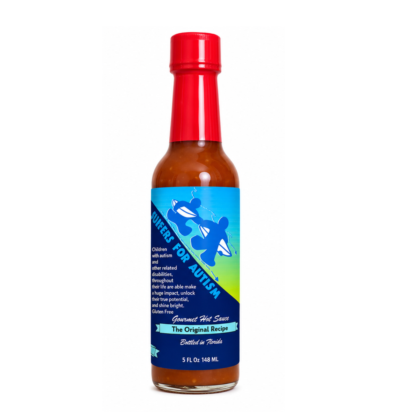 Surfers for Autism Gourmet Hot Sauce – 5 fl oz | Gluten Free | Bottled in Florida