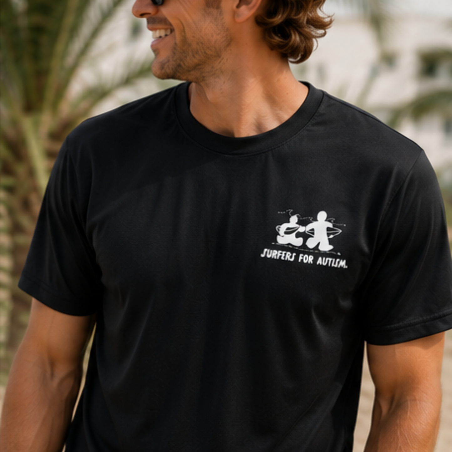 Surfers for Autism® Performance Short Sleeve Shirt In BlacK