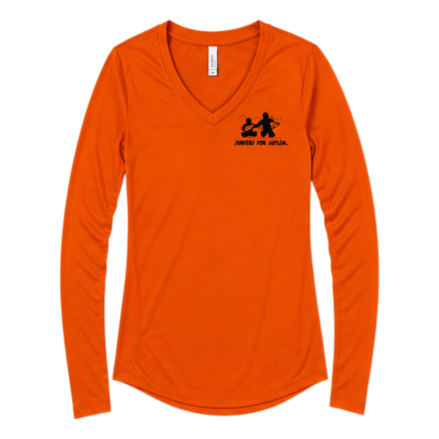 Women's Surfers for Autism® Performance V-Neck Long Sleeve Shirt In Orange