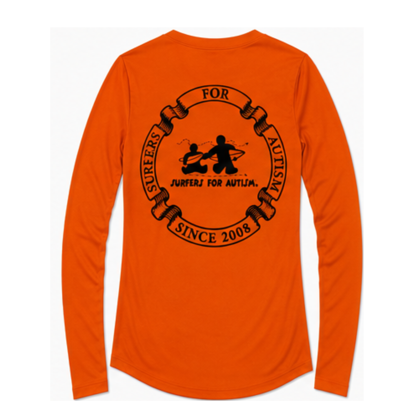 Women's Surfers for Autism® Performance V-Neck Long Sleeve Shirt In Orange