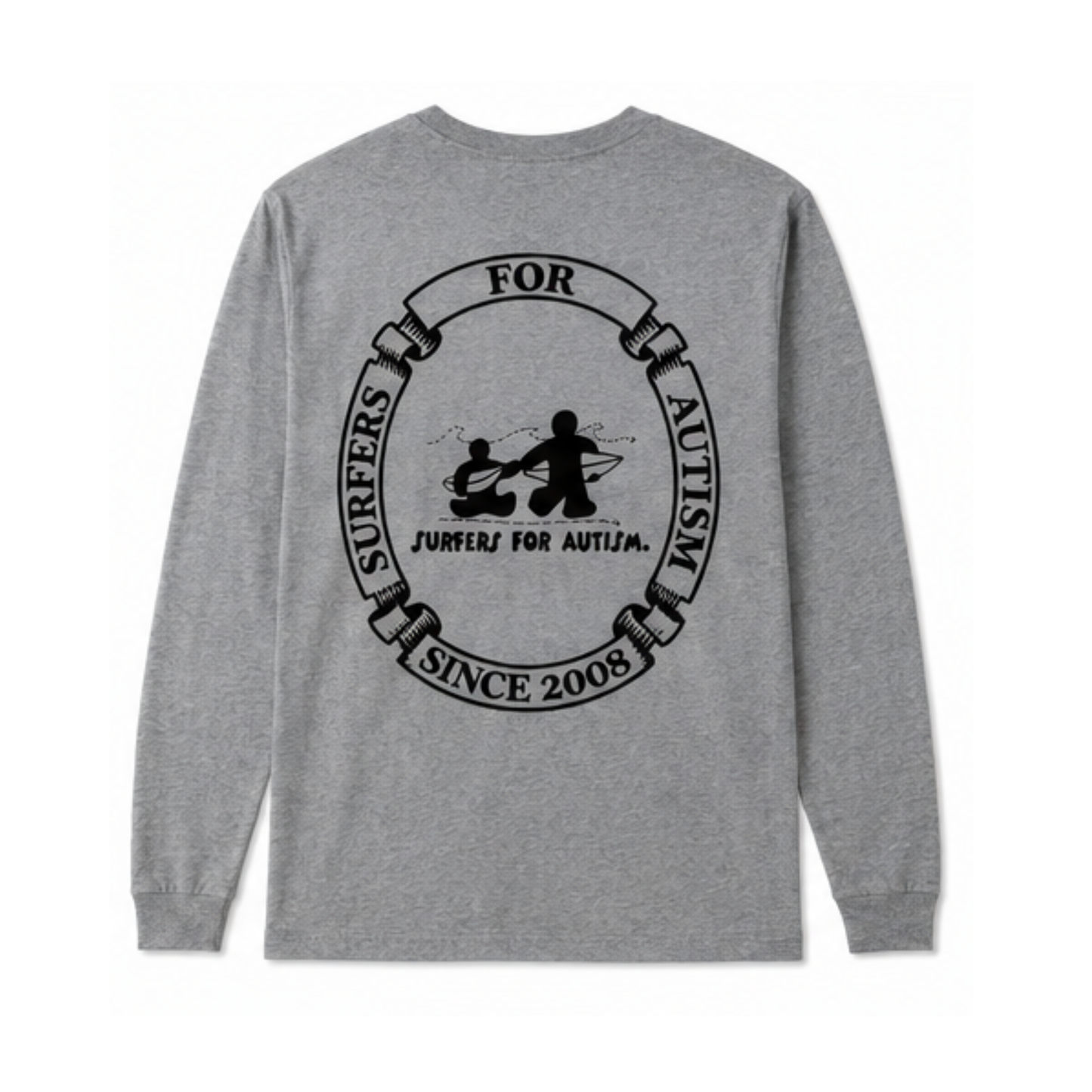 Surfers for Autism® Classic Logo Long Sleeve T-Shirt In Grey