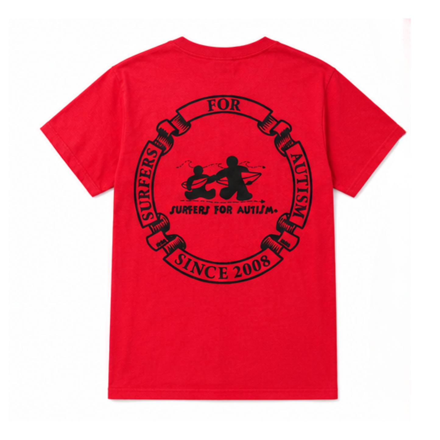 Surfers for Autism® Circle Logo Short Sleeve Tee In Red