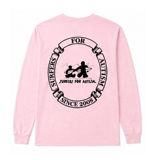 Surfers for Autism® Classic Logo Long Sleeve T-Shirt In Light Pink