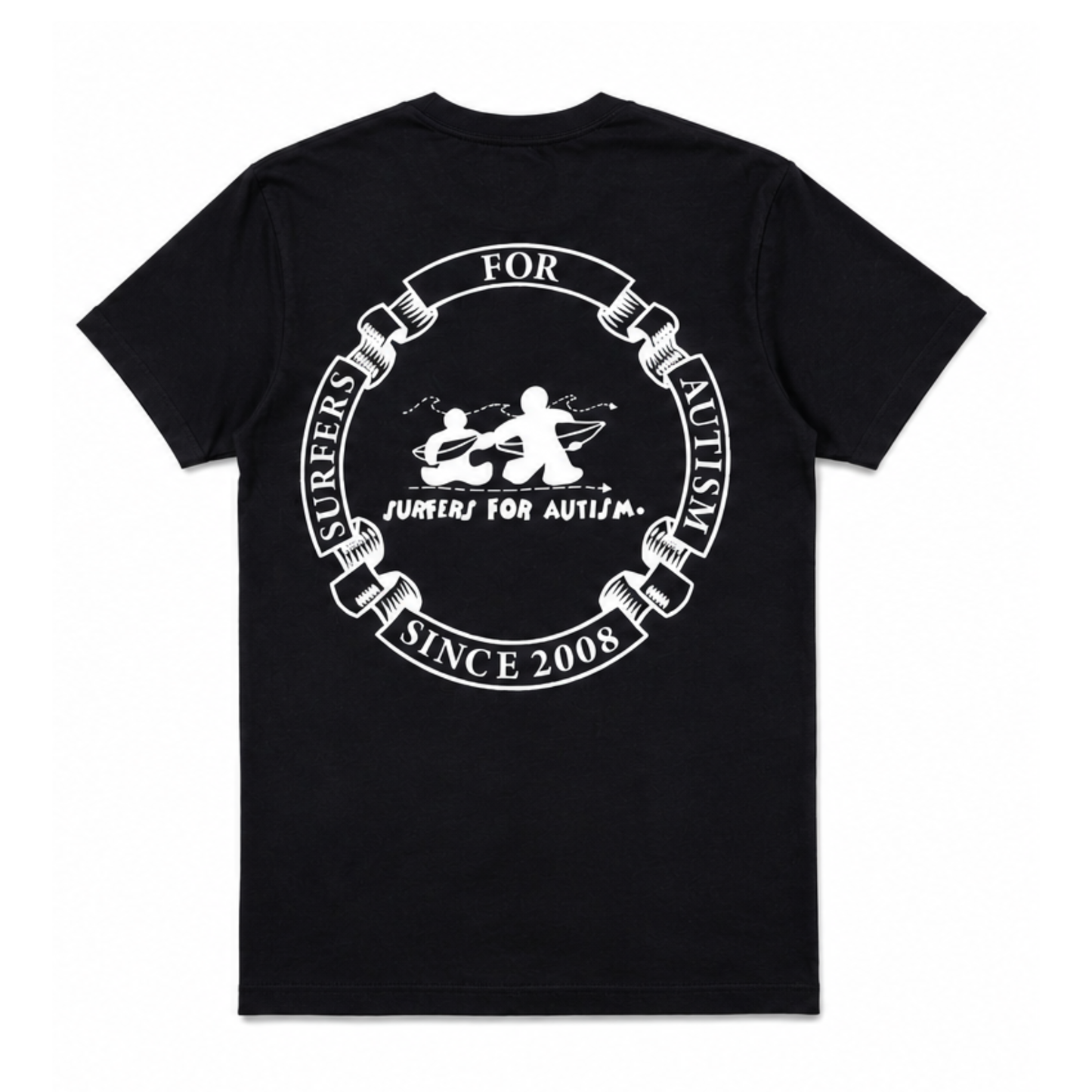 Surfers for Autism® Circle Logo Short Sleeve Tee In Black