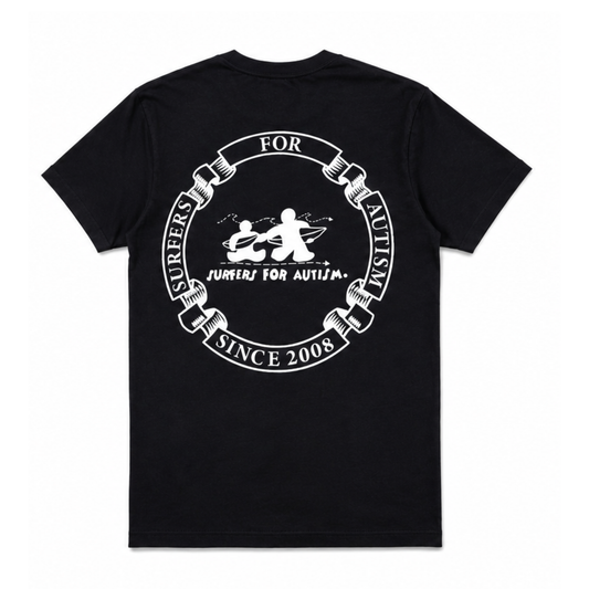 Surfers for Autism® Circle Logo Short Sleeve Tee In Black