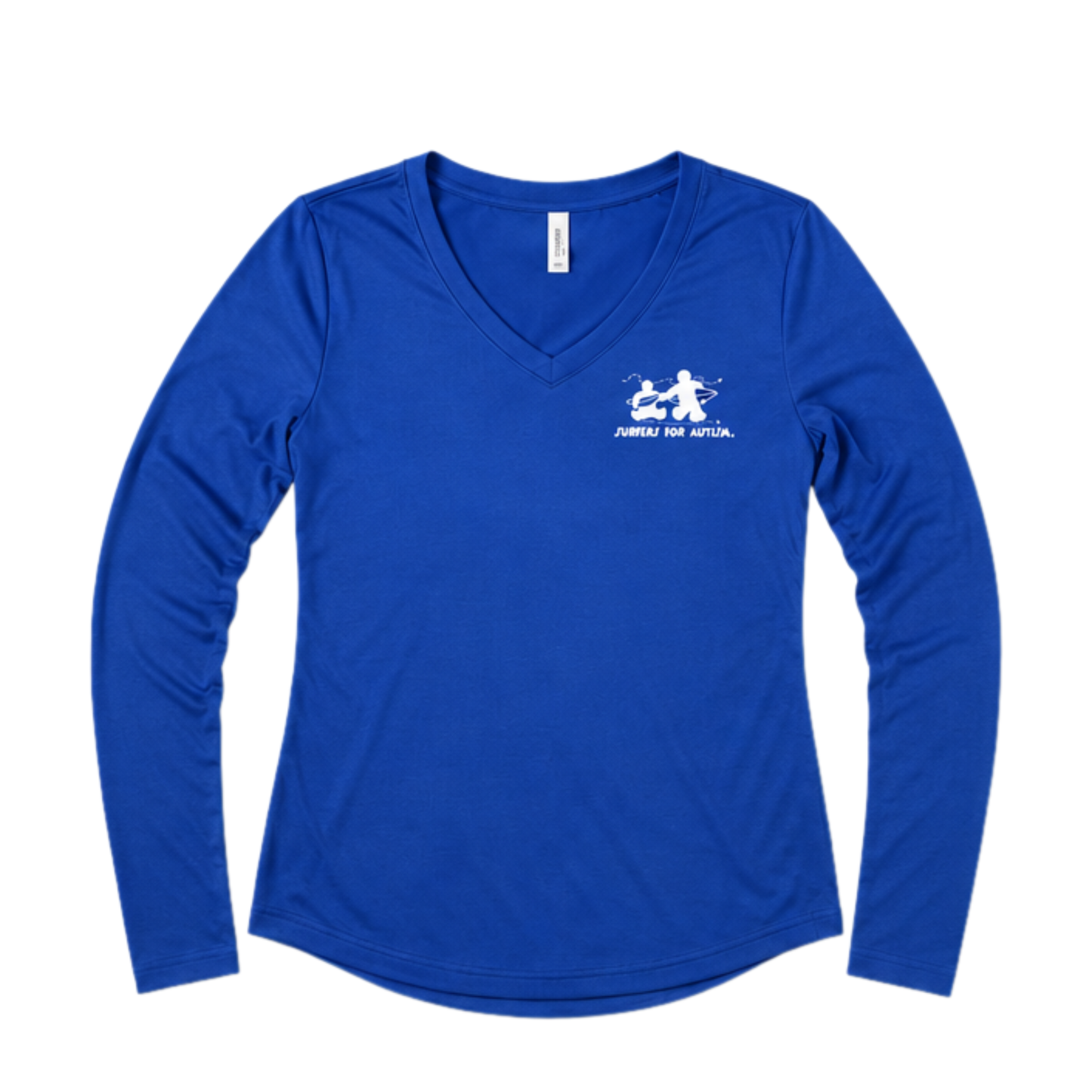 Women's Surfers for Autism® Performance V-Neck Long Sleeve Shirt In Blue