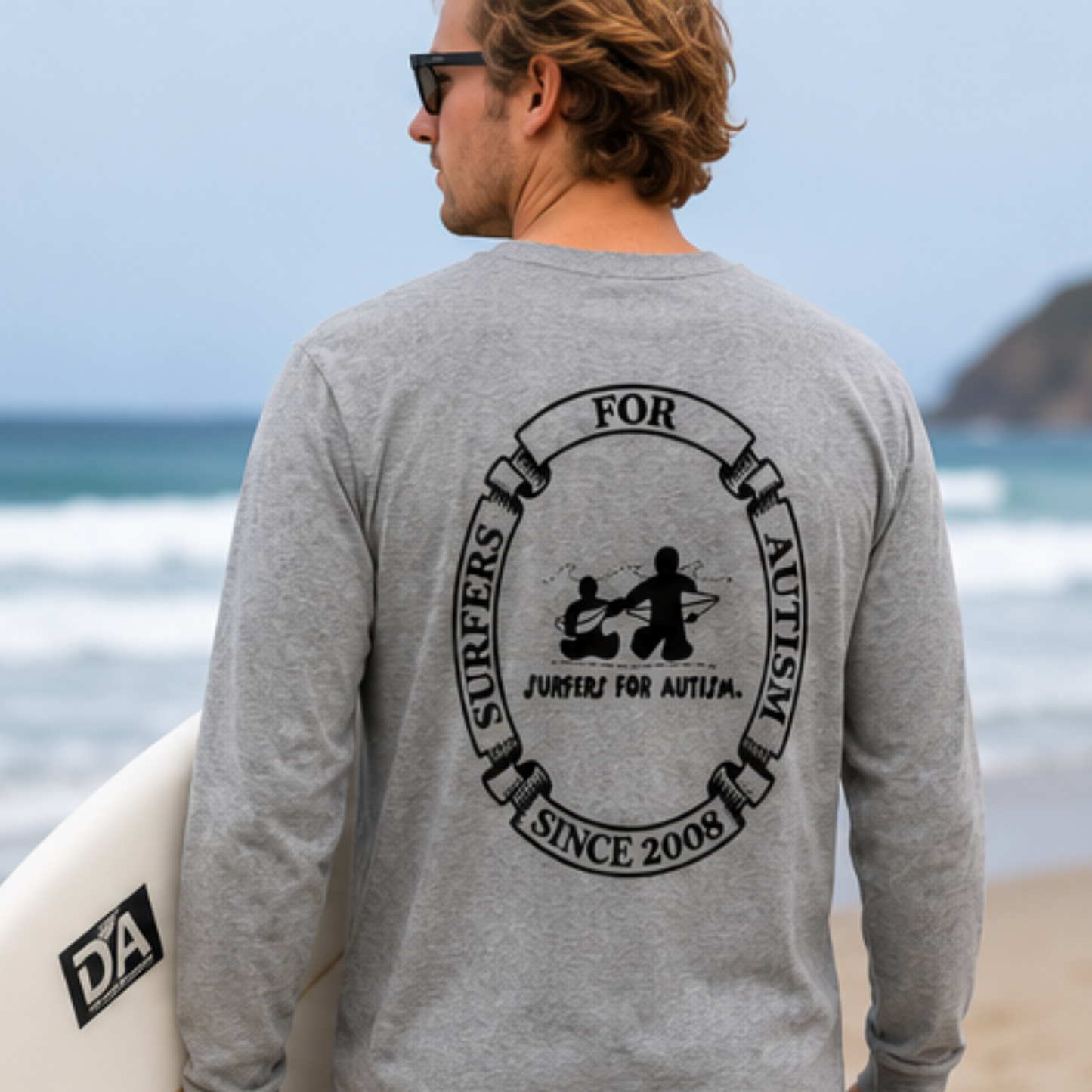 Surfers for Autism® Classic Logo Long Sleeve T-Shirt In Grey