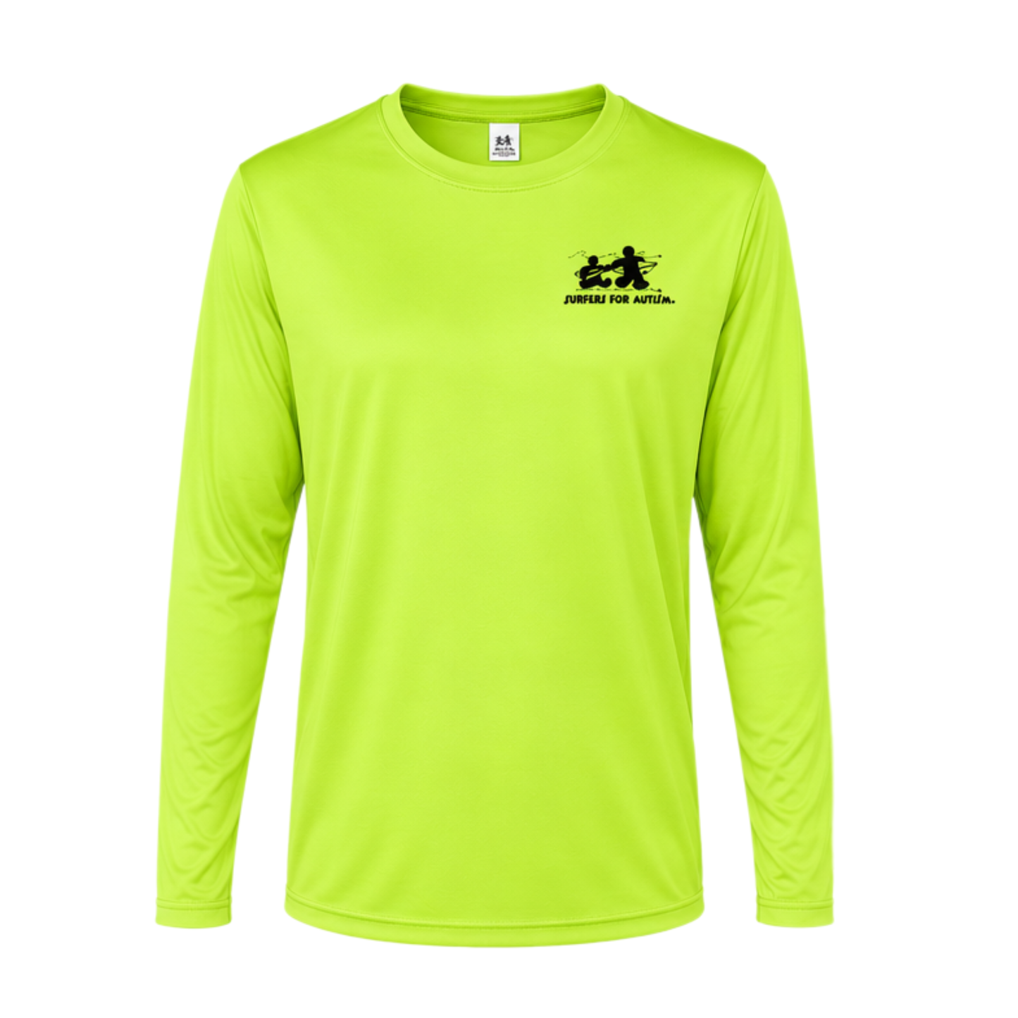 Surfers for Autism® Performance Long Sleeve Shirt In Safety Green