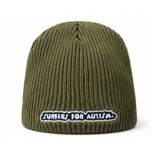 Surfers for Autism® Olive Rib Knit Beanie