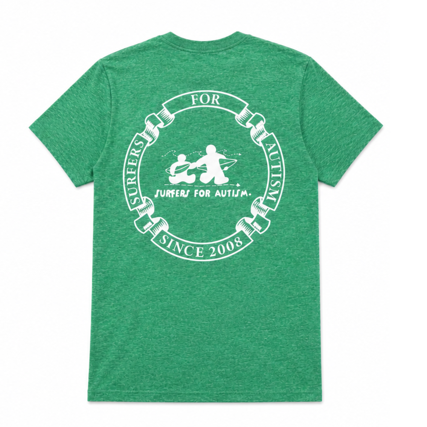 Surfers for Autism® Circle Logo Short Sleeve Tee In Heather Green