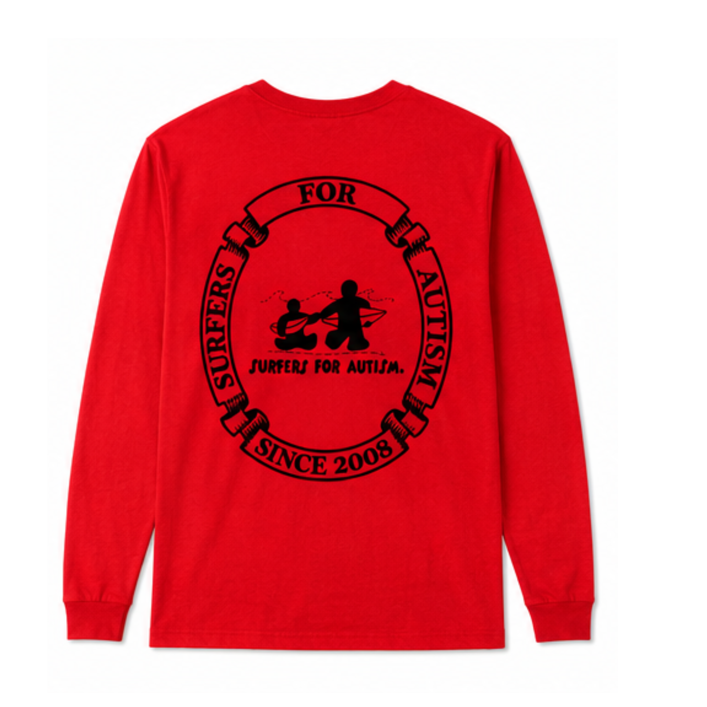 Surfers for Autism® Classic Logo Long Sleeve T-Shirt In Red