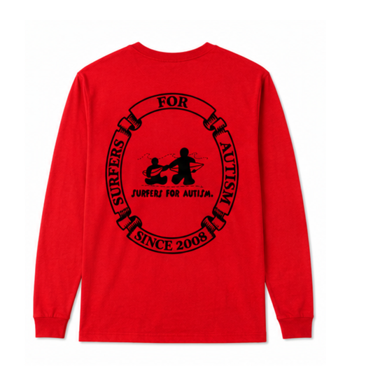 Surfers for Autism® Classic Logo Long Sleeve T-Shirt In Red