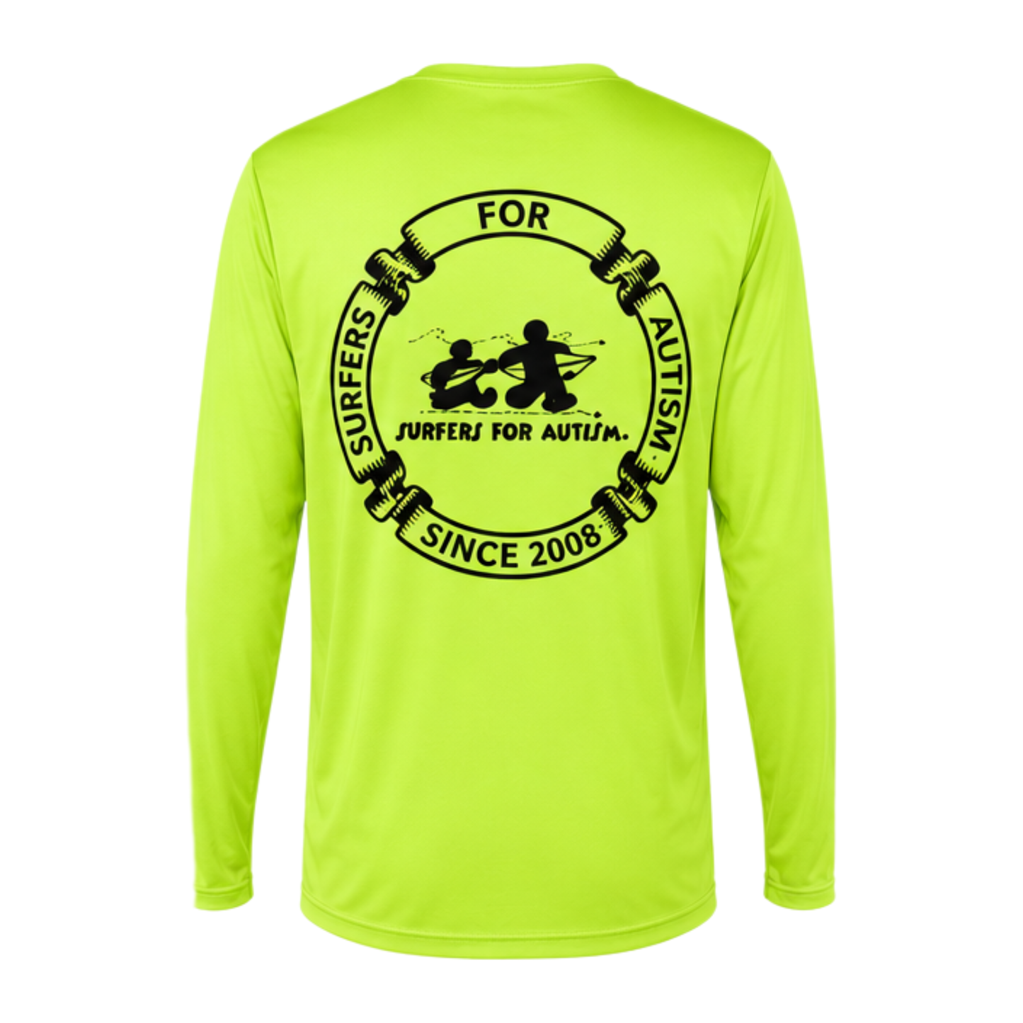 Surfers for Autism® Performance Long Sleeve Shirt In Safety Green