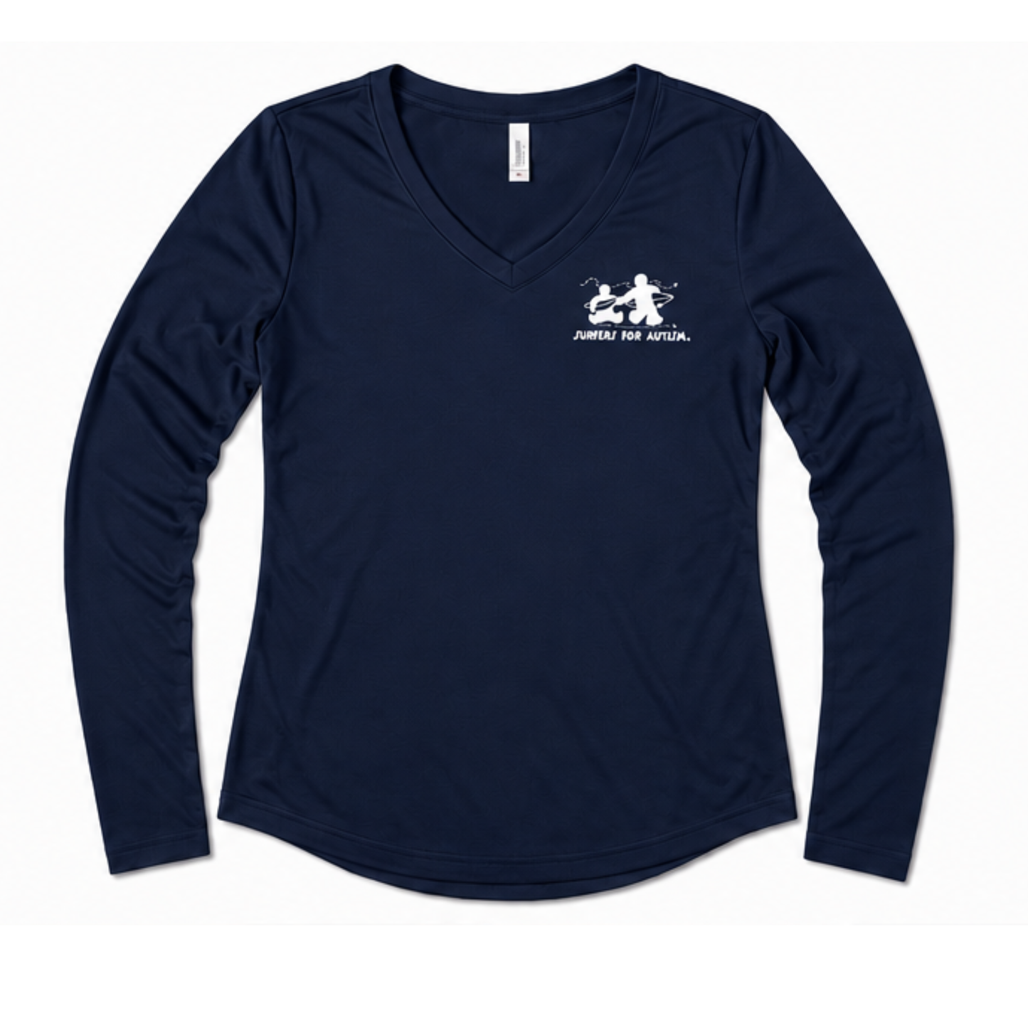 Women's Surfers for Autism® Performance V-Neck Long Sleeve Shirt In Navy