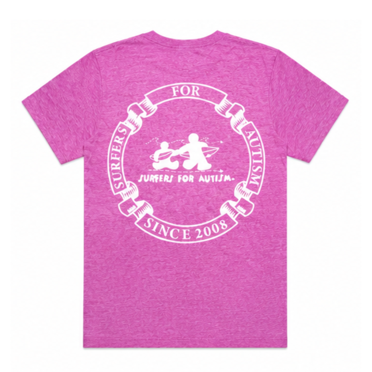 Surfers for Autism® Circle Logo Short Sleeve Tee In Heater Pink