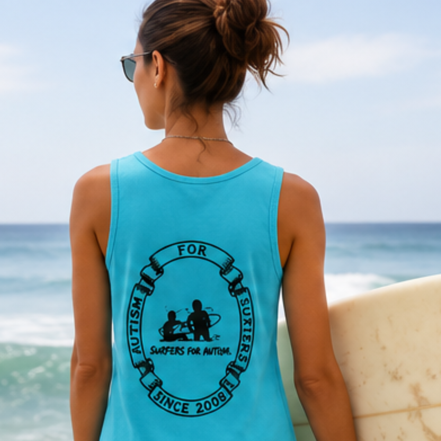 Surfers for Autism® Classic Logo Womens Tank Top Teal