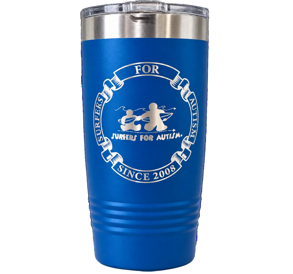 Surfers for Autism Engraved 20 oz Tumbler - Crest Logo