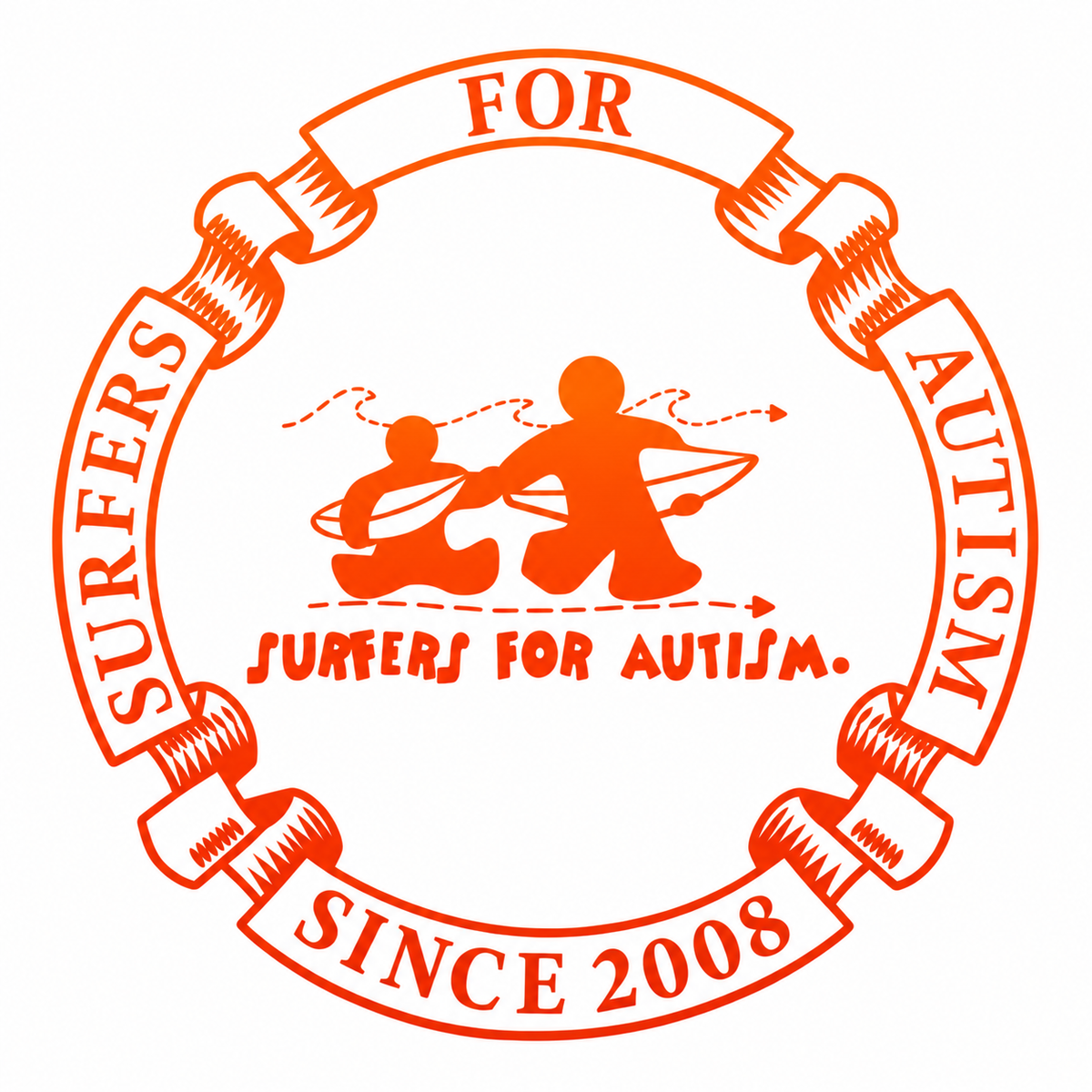 Surfers For Autism Classic Logo Sticker – 4"