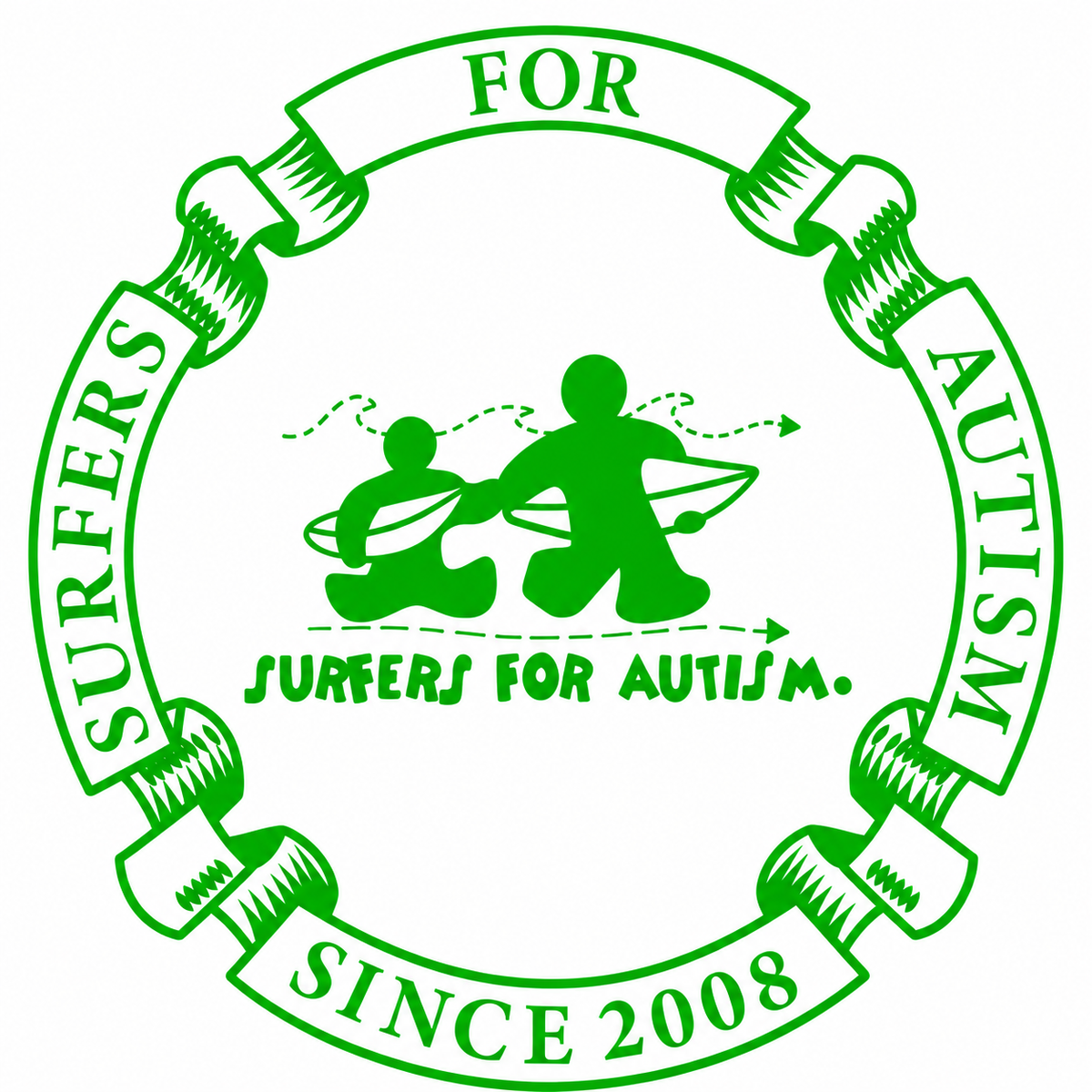 Surfers For Autism Classic Logo Sticker – 4"