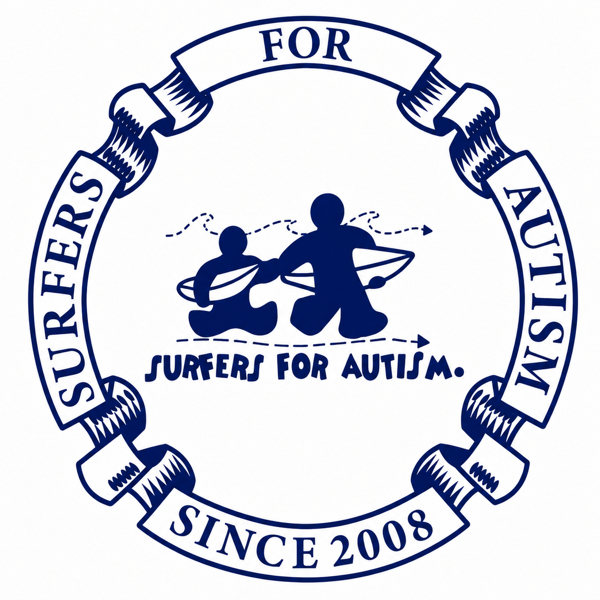 Surfers For Autism Classic Logo Sticker – 4"