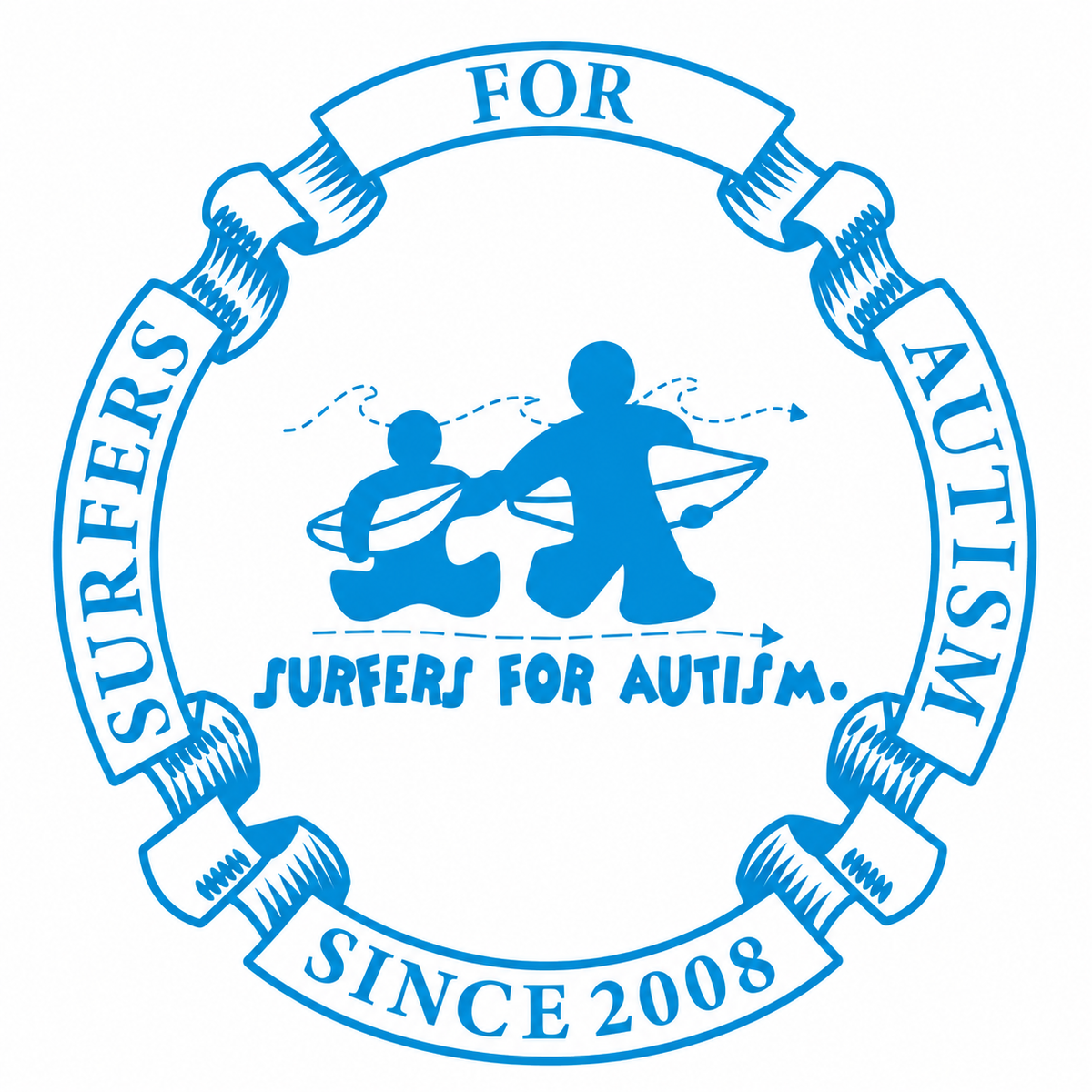 Surfers For Autism Classic Logo Sticker – 4"