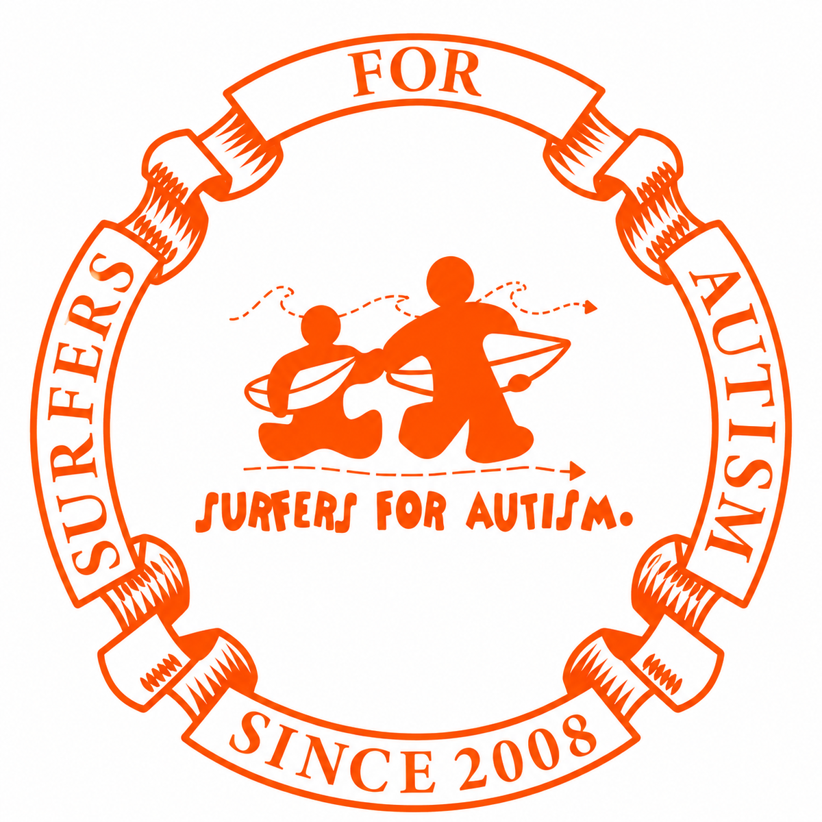 Surfers For Autism Classic Logo Sticker – 4"