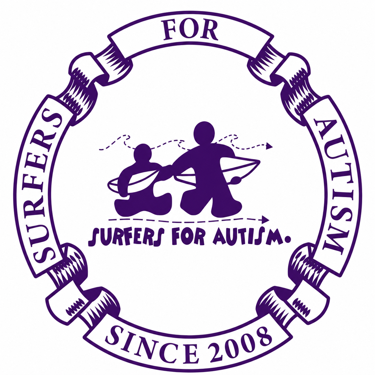 Surfers For Autism Classic Logo Sticker – 4"