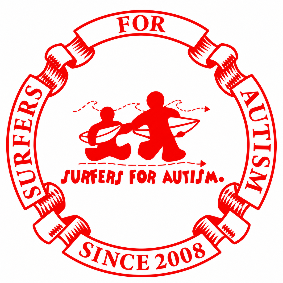 Surfers For Autism Classic Logo Sticker – 4"