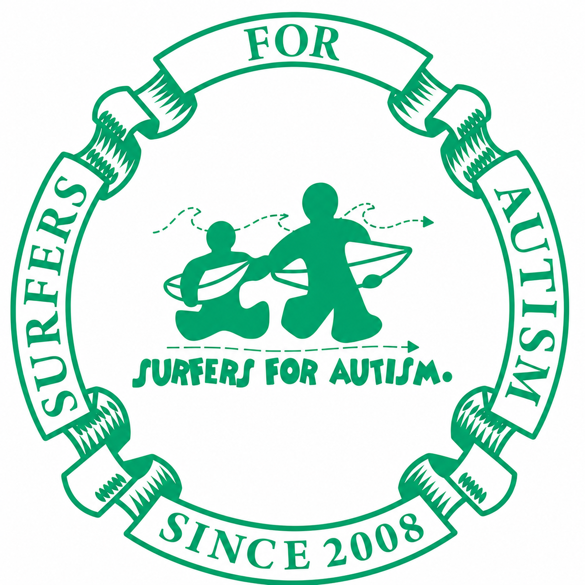 Surfers For Autism Classic Logo Sticker – 4"