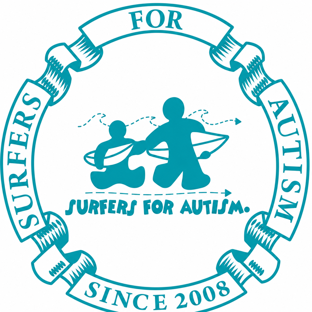 Surfers For Autism Classic Logo Sticker – 4"