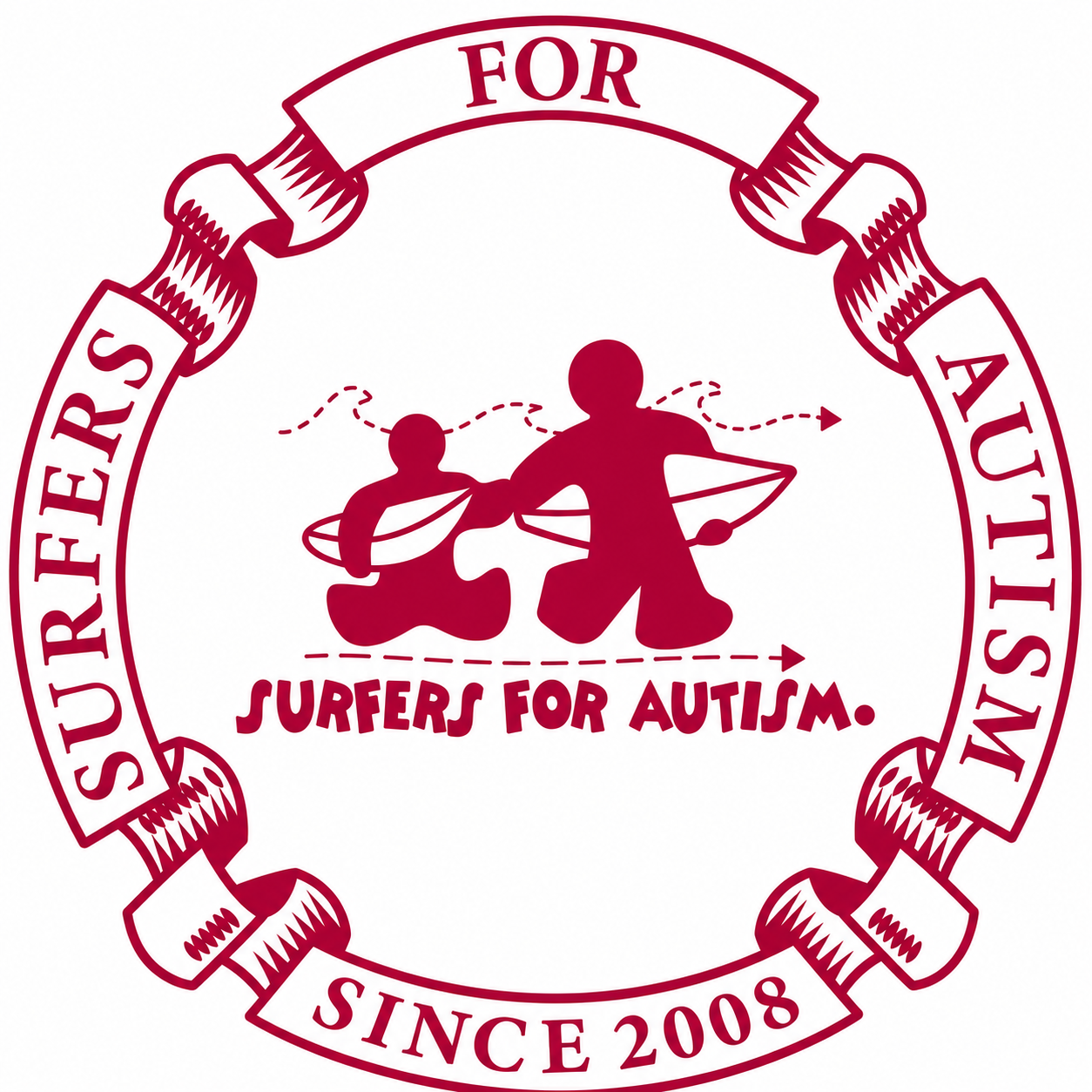 Surfers For Autism Classic Logo Sticker – 4"