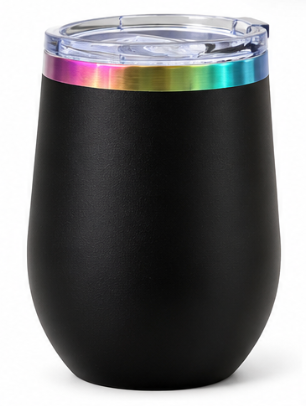 Surfers for Autism Engraved Black Wine Tumbler – Since 2008 Logo